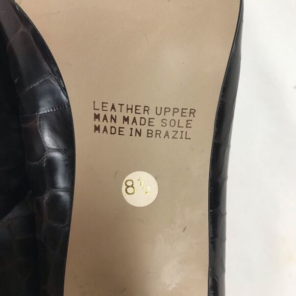 Oppus by Globo Croc Embossed Leather Block Heels Size 8.5 - Picture 7 of 8